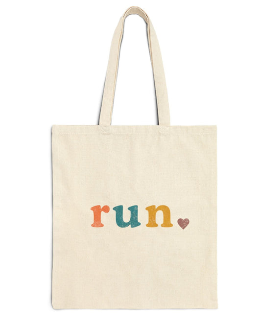 Simply Run Heart Cotton Tote Bag