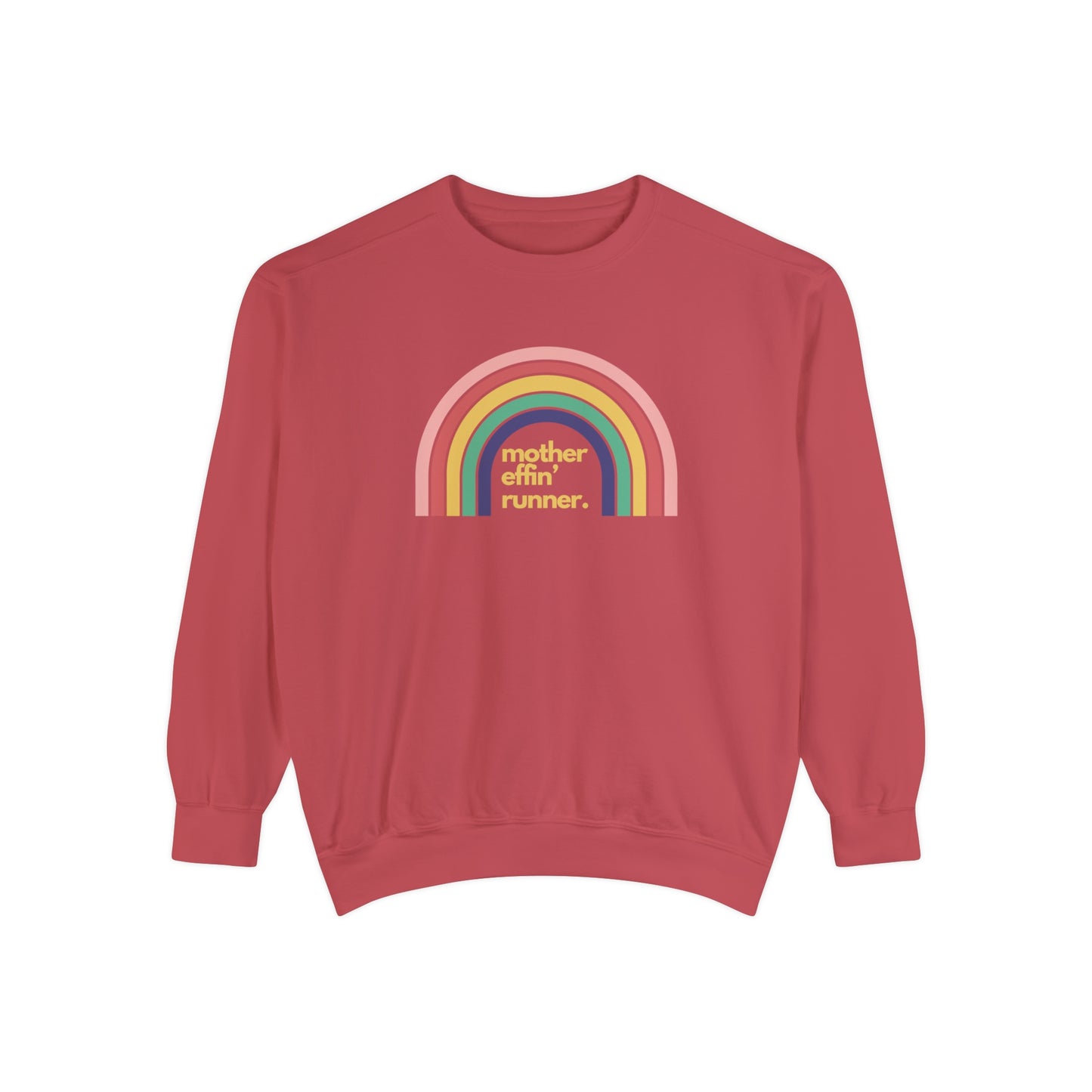 Mother Effin' Runner with Retro Rainbow Sweatshirt