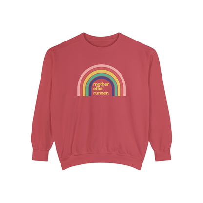 Mother Effin' Runner with Retro Rainbow Sweatshirt